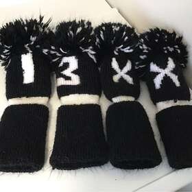 9874 100% Pure Vintage Knit Pom Golf Head Covers