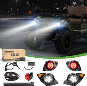 10l0l 688209791143 Golf Cart Universal Deluxe Headlights And Tail Light Kits For Yamaha G29 2
