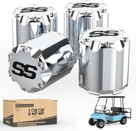 10l0l 726084223714 Golf Cart Ss Chrome Wheel Center Caps Itp Push In Style Hubcaps Dust