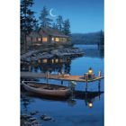 1780 Rivers Edge Led Wall Art Crescent Moon Cabin 643323178010