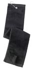 194763 Port Authority Grommeted Tri Fold Golf Towel Black 191265012317