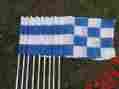 26100 Standard Golf Solid White Regulation Flag Pole With Blue Checker Flags