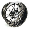 41126 Set Of Golf Cart Machined Silver Black Vortex Wheels Offset