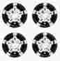 53089 Aftermarket Products Golf Cart 8 Black Chrome Rhox Vegas Wheel Covers Hub Caps Set Of 4