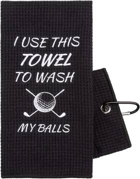 2022119 Abudada Golf Towel For Men Funny Dad Towels Medium Black Ball