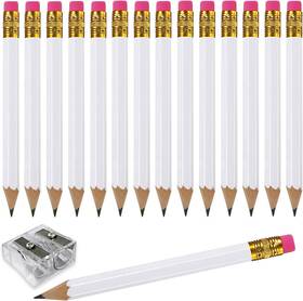 Ad-28 Adhere 25pcs Golf Pencils With Eraser Hexagon 1 Count Pack Of 25 White