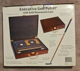Ad-1107 Advantage Industries Golf Putter Set For Executive Office Or Travel Rosewood Case Edts Army Logo