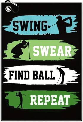 Aikiprety 635393132412 Funny Golf Towel For Bags With 40 60cm Black - Pssr