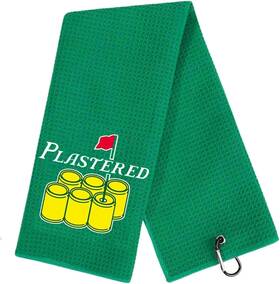 Aikiprety 639394179889 Funny Golf Towel Printed Towels For Bags 40 60cm Green- Plastered