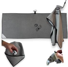 Afmts2-gg Aiming Fluid Golf Magnetic Towel Club Glove Gear - Microfiber Rag With 16 X 40 The Grey