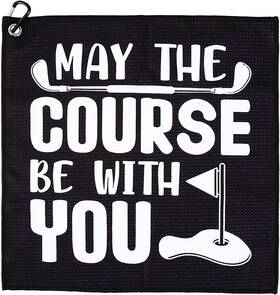 Ajfhkj0315 Ajfhkj 774049365009 Golf Towel Printed Towels For Small Black-may The Course Be With You