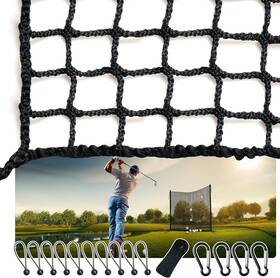 Net-b7 Alytree Golf Netting With Rope Rings - Hitting Nets For Black-10x7ft Black