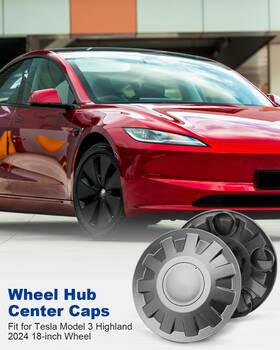 Whellcentercap001 Anodzu 4 Pack Wheel Hub Center Caps Cover Fit For Tesla Model 3 Highland 2024 Matte Bl