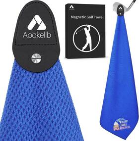 Golftowel001 Aookellb 2024 Magnetic Golf Towel Top-tier Microfiber With Deep Blue