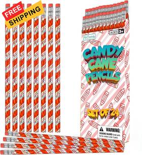 Ac-1382 Artcreativity Christmas Pencils For Kids Pack 24 Count Of 1 Wooden