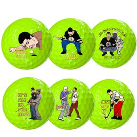 Artpreti 607611306776 6 Pcs Funny Golf Balls For Birthday 3 Cm Green- 6pcs Balls-01