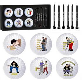 Artpreti 747923624806 13 Pcs Funny Golf Balls 42mm White- 6pcs Balls-g1