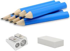 Au-pencils-8 Autemojo 3.5 Inch Short Triangular Fat Pencils For 1 Count Pack Of 7 Blue