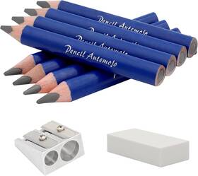 Autemojo Aute Pencil 10 Suitable For 2-6 Years Old Short Triangle Grip 1 Count Pack Of 8 Blue