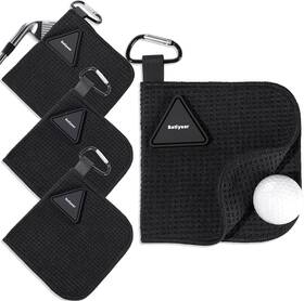 Zi-batiyeer-1751 Batiyeer 3 Pack Small Magnetic Golf Towels Gift For Men 5. 5 X Black