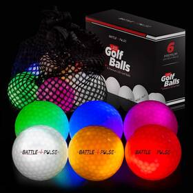 Battlepulse 741813441108 300-hr Glow Golf Balls With Mesh Bag - Water Resistant Led Light Multicolor