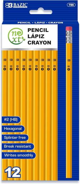 Bazic Products 764608007860 Pencil #2 Hb Pencils Latex Free Eraser 1 Count Pack Of 12-count