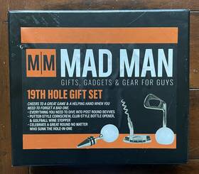 Berings 759830323093 Nib Mad Man 19th Hole Golf Gift Set Gifts Gadgets And Gear For Guys