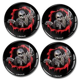 A-2660 Biomar Cosmetics 4 X 60mm 3d Silicone Sticker For Hub Caps Wheel Cap