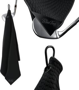 Blue Tees Golf 850029812364 Premium Magnetic Towel - Super Caddy 18x36 Inch Black