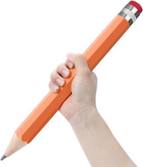 Xpc00001 Bushibu Wooden Jumbo Pencils For Prop/gifts/decor 1 Count Pack Of Orange