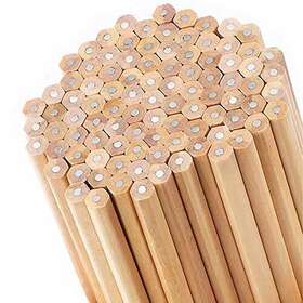 Qianbi-1 Buspoll Hexagonal Hb Wooden Pencils 40 Natural 12 Count Pack Of 1