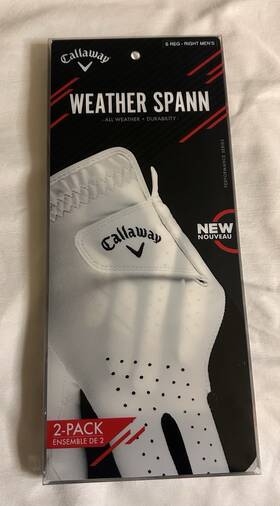 Callaway 190228706744 2 Pack Weather Spann Glove Mens White Right Hand Regular Small