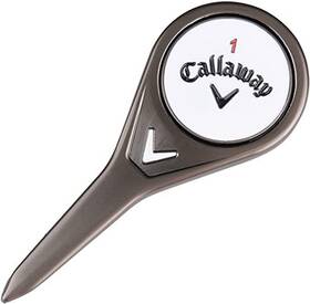 Callaway 194518754248 New 2023 Golf Single Prong Gun Metal Divot Tool With Ball Marker