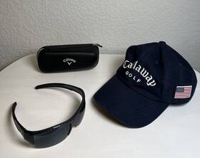 72-16-116 Callaway Golf Performance Sunglasses Graphite/black Case And Navy Cap Hat