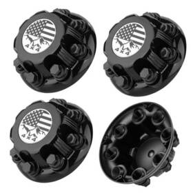 Carnewvision 736524433207 4pcs 8 Lugs Glossy Black Wheel Center Cap Fit For 8k
