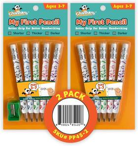 Pp45-2 Channies My 5 Count Pack Of 2 White Panda Ages 3-7 First Pencil