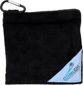 Clean Flight 627987533149 Premium Golf Ball Towel Portable Microfiber Wet/dry Small Black