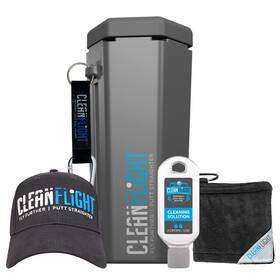Clean Flight 627987533163 Premium Golf Ball Washer - Hat And Towel Set. Black