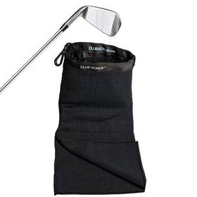 Club Scrub 198168607039 Towel Pro Golf And Ball Cleaning Pouch With Attached Black