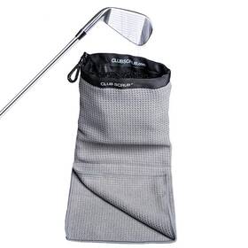 Club Scrub 198168797334 Towel Pro Golf And Ball Cleaning Pouch With Attached Gray