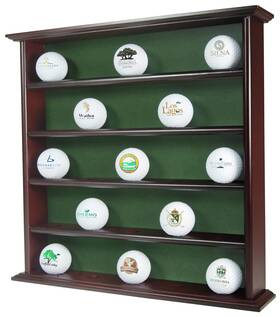 Clubhouse Collection 799916837694 Mahogany Golf Ball Display Cabinet - Displays Up To 25 Balls