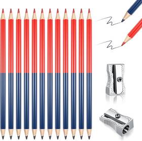 29116 Containlol 12 Pieces Checking Pencils Red And Blue Erasable Pre