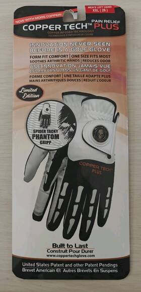 Copper Tech 670972216695 Pain Relief Plus Xxl Mens Golf Glove Fits Left Hand