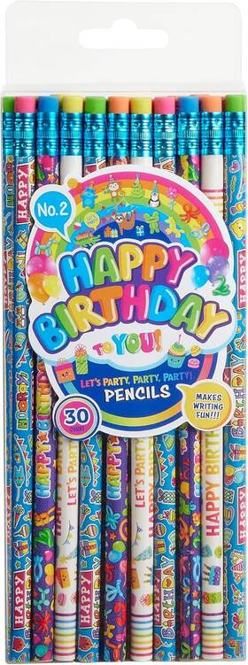 80191 Cra-z-art Pencils Assorted Happy Birthday 1 Count Pack Of 30 Multicolor
