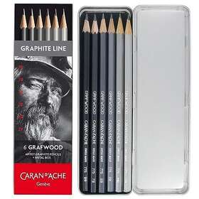 775.306 Creative Art Materials Grafwood 6 Piece Metal Box Count Pack Of 1 Gray