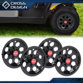 Ht-03etn6404abb Crossdesign 4pcs 10 Inch Golf Cart Wheel Cover Hub Caps Black Fit For Ezgo Club Car And Yamaha