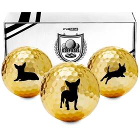 Chihuahua-golf-gold-01 Cybgene Chihuahua Gifts Golf Balls Set Cool