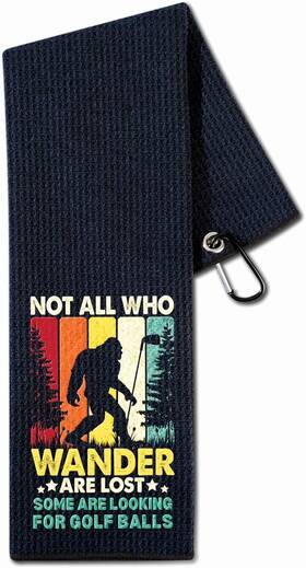 Us-gftw-bf01 Cybgene Bigfoot Gifts For Men Sasquatch Golf Towel 16 Inch X 24 Black