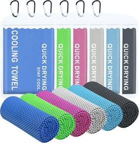 Towels-02 Cyclxy 6 Pack Cooling 40 Inches X 12 Blue/grey/pink/dark Blue/black/green