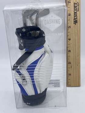 Dashing 049022482272 Fine Gifts Miniature Golf Bag With Pen Set Black Ink - White And Blue New